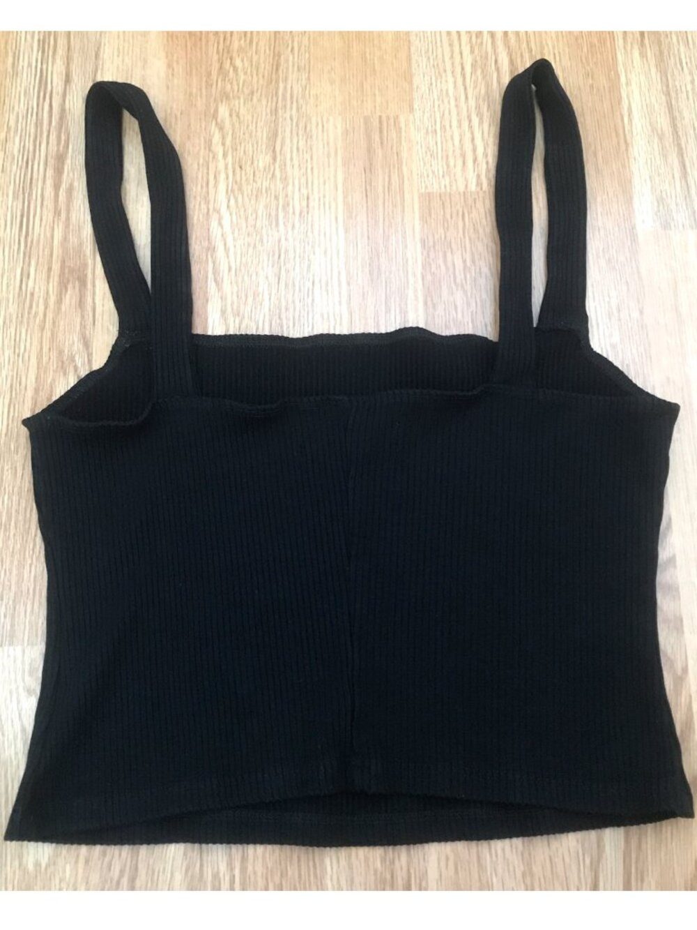Reformation Black Ribbed Knit Crop Top with Stretch XL - Picture 7 of 7